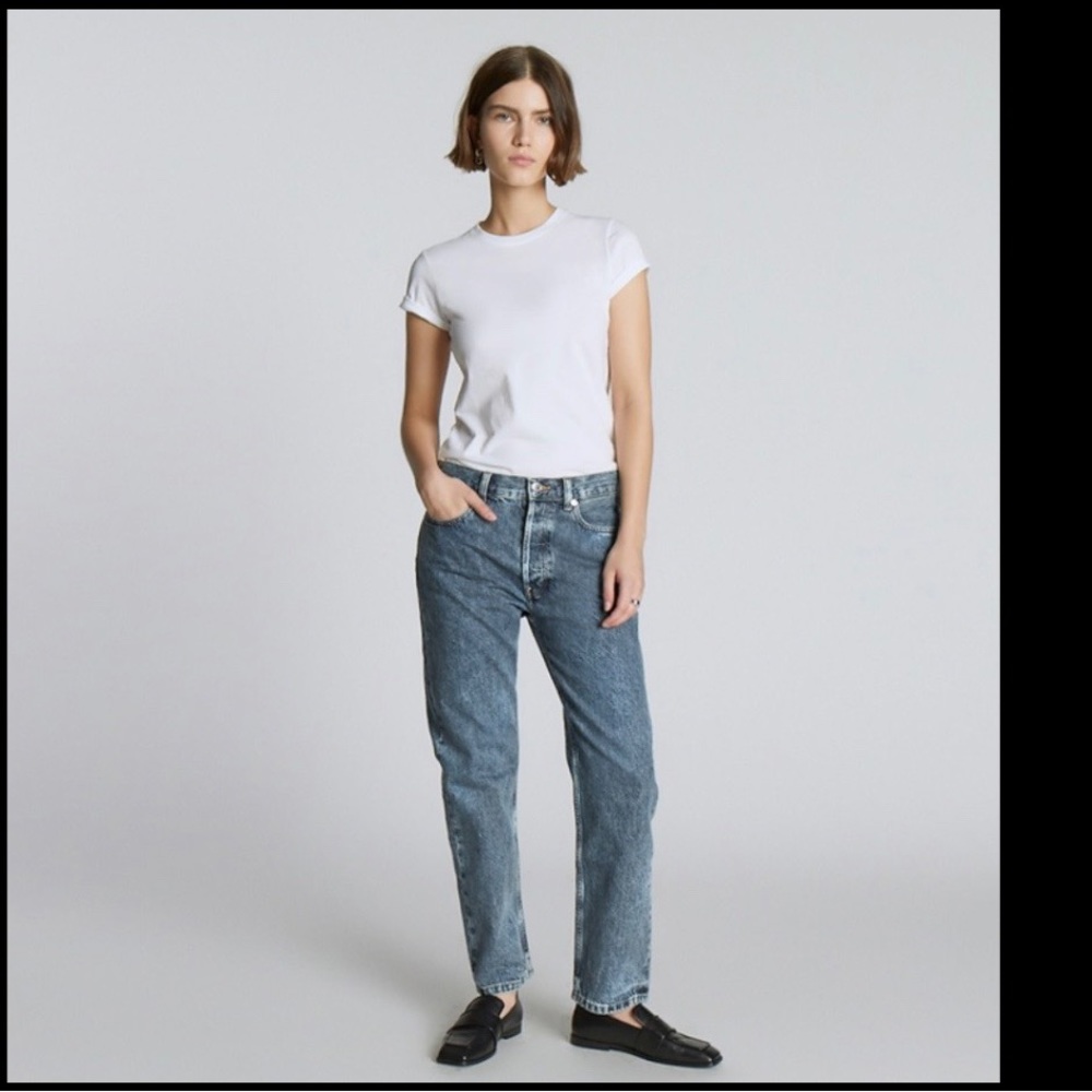 NWT: everlane “the rigid slouch jean” relaxed straight jean- acid wash - Picture 2 of 6